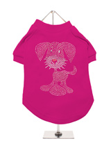 UrbanPup GlamourGlitz Dog T-Shirt - Exclusive GlamourGlitz 100% Cotton Dog T-Shirt. This cute, light hearted design for dog lovers is sure to please your best friend & make a statement about who is the love of your life. Crafted with Pink & Silver Rhinestuds that catch a sparkle in the light. Wear on it's own or match with a GlamourGl...