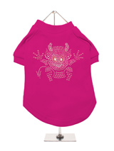 Little Devil GlamourGlitz Dog T-Shirt - Exclusive GlamourGlitz 100% Cotton Dog T-Shirt. A devilish T-Shirt for your little devil, a beautiful devil design crafted with Pink Rhinestuds that catch a sparkle in the light. Wear on it's own or match with a GlamourGlitz ''<b>Mommy & Me</b>'' Women's T-Shirt to complete the look.