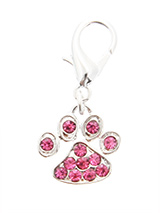 Swarovski Little Paw Dog Collar Charm (Pink Crystals) - A beautiful little paw to remind you of all the paw prints you have to clean up every day. But this one is a bit more fun with its shimmering crystal diamantes.