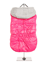 Hot Pink Bodywarmer with Cotton Hood - This Hot Pink Bodywarmer with Cotton Hood is a new hot colour for this season. It has a contrasting grey hood and is just the thing for those cold days and colder nights. Fleece lined to keep your pup snug and warm and includes a leash hole at the neck to allow a harness to be worn underneath. Four...