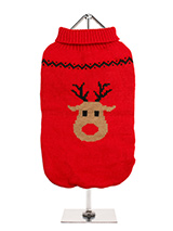 Rudolph's Red Sweater - Our Rudolph's Red Sweater comes with a gorgeous Rudolph face and of course his trademark rosy nose. As we all know Rudolph ever since he saved Christmas Rudolph is Santa's favourite. This sweater is finished with an on trend high neck and elasticated sleeves to ensure a great fit from front to back.