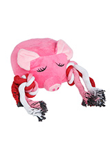 Little Piggy Plush & Squeaky Rope Toy - Little Piggy is a great toy for solo play or for you to join in. Hold on to one end of the rope and wiggle the other end to start a round of tug o' war, but just remember to let your dog win! This toy will provide hours of fun for your pup as he squeaks with every bite. These soft, cute and cuddly t...