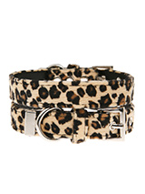 Leopard Print Fabric Collar - Our Faux Leopard collar is a contemporary animal print style and is right on trend. It is lightweight and incredibly strong. The collar has been finished with chrome detailing including the eyelets and tip of the collar. A matching harness and bandana are available to purchase separately. You can be...
