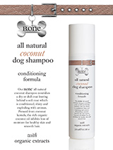 All Natural Coconut Dog Shampoo (200ml) - Our all natural coconut shampoo nourishes a dry or dull coat leaving behind a soft coat which is conditioned, shiny and exploding with aromas. Pressed from coconut kernels, the rich organic coconut oil inhibits loss of moisture for healthy skin and smooth hair. Contains wheat protein which has condi...