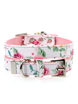 Pink Floral Cascade Fabric Collar - Our Floral Cascade pattern collar is a rich contemporary style and the floral pattern is right on trend. It is lightweight and incredibly strong. The collar has been finished with chrome detailing including the eyelets and tip of the collar. A matching lead, harness and bandana are available to purc...