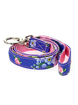 Pink / Blue Floral Burst Fabric Lead - Here at Urban Pup our design team understands that everyone likes a coordinated look. So we added a Floral Burst Fabric Lead to match our Floral Burst Harness, Bandana and collar. This lead is lightweight and incredibly strong.