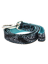 Black & Blue Paisley Lead - Here at Urban Pup our design team understands that everyone likes a coordinated look. So we added a Black & Blue Paisley  Fabric Lead to match our Black & Blue Paisley Harness, Bandana and collar. This lead is lightweight and incredibly strong.
