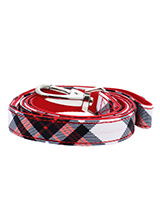 Red & White Plaid Fabric Lead - Here at Urban Pup our design team understands that everyone likes a coordinated look. So we added a Red and White Plaid Tartan Fabric Lead to match our Red and White Plaid Tartan  Harness, Bandana and collar. This lead is lightweight and incredibly strong.