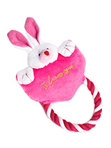 Heart to Heart Bunny Rope Toy - Give you dog a heartfelt message of love with our tug O war I love you toy. Dogs like nothing better than a round of tug o' war, but just remember to let them win! This toy will provide hours of fun for your pup as he squeaks with every bite. These soft, cute and cuddly toys are designed for your...