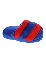 Blue & Red Striped Slipper Plush & Squeaky Dog Toy - There is nothing a dog likes more than chewing shoes and slippers, so rather than chew yours let them chew on this fun toy. Cuddly with colourful textures, with an added squeak to entertain your pet! These soft, cute and cuddly toys are designed for your dog to both snuggle and play with.