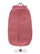 Pink Cable Sweater - A traditional style cable knit sweater is truly timeless and will keep your dog warm and snug in the cold days ahead. Finished with an on trend high neck and elasticated sleeves to ensure a great fit from front to back make this sweater extra cosy and the vibrant pattern will brighten up even the gr...