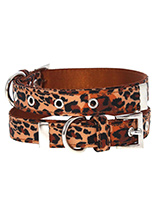 Cheetah Print Fabric Collar - Our Cheetah Print Fabric Collar is lightweight and incredibly strong. The collar has been finished with chrome detailing including the eyelets and tip of the collar. A matching lead, harness and bandana are available to purchase separately. This distinctive look will give your dog a unique style all...