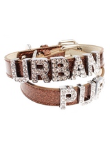 Glitter Brown Personalised Dog Collar (Diamante Letters) - Glitter Brown Personalised Dog Collar (Diamante Letters)