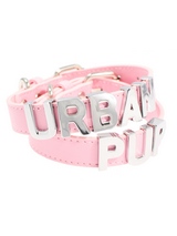 Pink Leather Personalised Dog Collar (Chrome Letters) - Pink Leather Personalised Dog Collar (Chrome Letters)