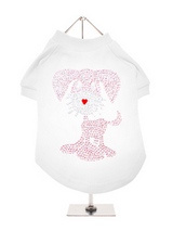 UrbanPup GlamourGlitz Dog T-Shirt - Exclusive GlamourGlitz 100% Cotton Dog T-Shirt. This cute, light hearted design for dog lovers is sure to please your best friend and make a statement about who is the love of your life. Crafted with Pink and Silver Rhinestuds that catch a sparkle in the light. Wear on it's own or match with a Glamo...