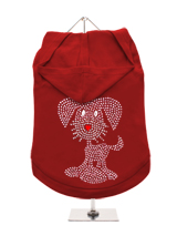 GlamourGlitz UrbanPup Dog Hoodie - Exclusive GlamourGlitz 100% Cotton Hoodie. This cute, light hearted design for dog lovers is sure to please your best friend and make a statement about who is the love of your life. Crafted with Pink and Silver Rhinestuds that catch a sparkle in the light. Wear on it's own or match with a GlamourGli...