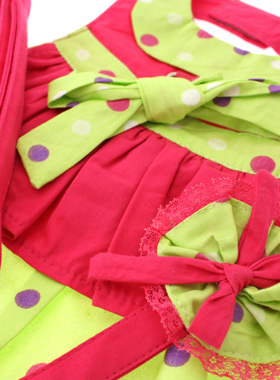 Hot Pink & Polka Dot Harness Dress, Lead & Hat