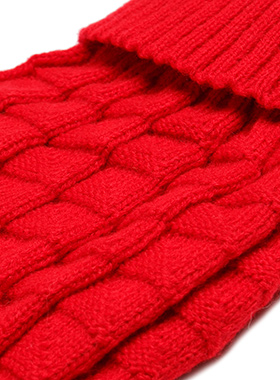 Red Waffle Textured Knitted Sweater