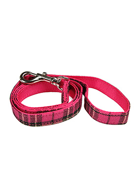 Fuschia Pink Tartan Fabric Lead