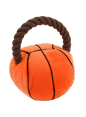 Basketball Plush & Squeaky Rope Toy
