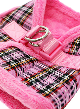 Luxury Fur Lined Pink Tartan Harness