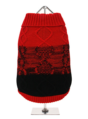 Donegal Red & Black Ribbed Sweater