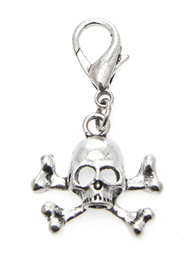 Skull & Crossbones Dog Collar Charm