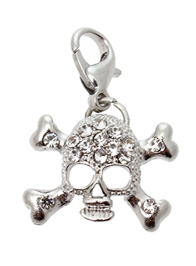 Diamante Skull Dog Collar Charm