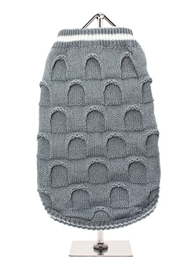 Grey Ruffle Knit Sweater
