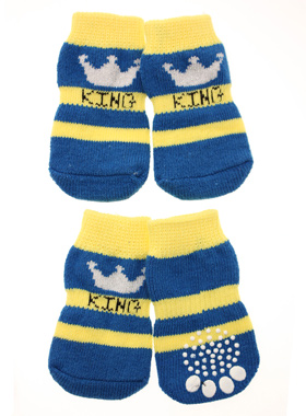 Blue / Yellow ''King'' Pet Socks