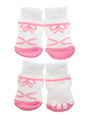 Pink / White Bow Tie Pet Socks