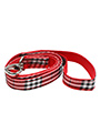 Red Checked Tartan Fabric Lead