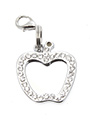 Apple Diamante Mirrored  Dog Collar Charm
