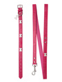 Bruiser's Legally Blonde Pink Leather Diamante Collar / Diamante Bone Charm & Lead Set