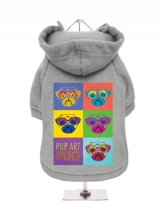''Pup Art: PUG'' Fleece-Lined Dog Hoodie / Sweatshirt