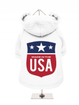 ''Made in the USA #2'' Fleece-Lined Dog Hoodie / Sweatshirt
