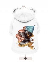 ''Eagle Spirit of USA'' Fleece-Lined Dog Hoodie / Sweatshirt