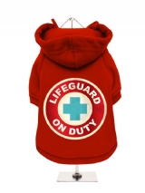 ''Lifeguard On Duty'' Fleece-Lined Dog Hoodie / Sweatshirt