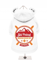 ''Ski Patrol'' Fleece-Lined Dog Hoodie / Sweatshirt