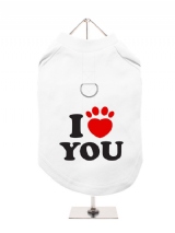 ''I Love You'' Harness-Lined Dog T-Shirt