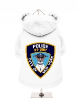 ''NYPD K9 Unit'' Fleece-Lined Dog Hoodie / Sweatshirt