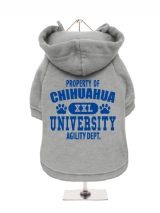 ''Property Of Chihuahua University'' Fleece-Lined Dog Hoodie / Sweatshirt