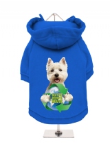 ''Recycle Reduce Reuse'' Fleece-Lined Dog Hoodie / Sweatshirt