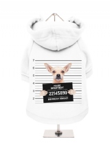 ''Police Mugshot - Chihuahua'' Fleece-Lined Dog Hoodie / Sweatshirt