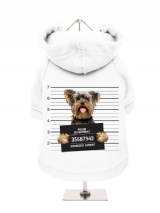 ''Police Mugshot - Yorkshire Terrier'' Fleece-Lined Dog Hoodie / Sweatshirt