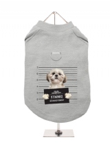 ''Police Mugshot - Shih Tzu'' Harness-Lined Dog T-Shirt