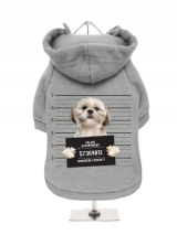 ''Police Mugshot - Shih Tzu'' Fleece-Lined Dog Hoodie / Sweatshirt