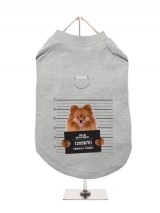 ''Police Mugshot - Pomeranian'' Harness-Lined Dog T-Shirt