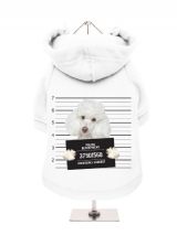 ''Police Mugshot - Poodle'' Fleece-Lined Dog Hoodie / Sweatshirt