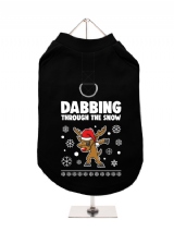 ''Christmas: Dabbing Through The Snow'' Harness-Lined Dog T-Shirt
